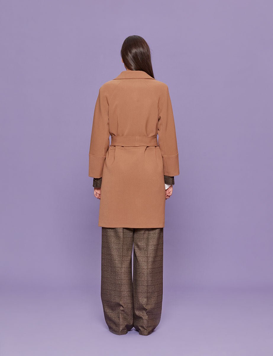 cappotto crepe camel - blufrida - cappotto