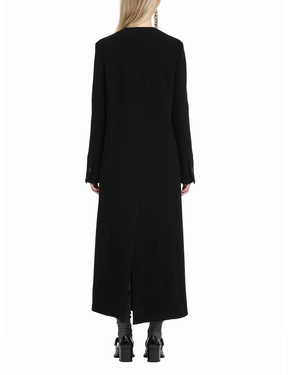 cappotto doppiopetto collo tondo nero - n21 alessandro dell'acqua - cappotto