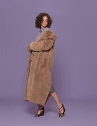 cappotto ecofur fluffy marrone - rotate - pelliccia