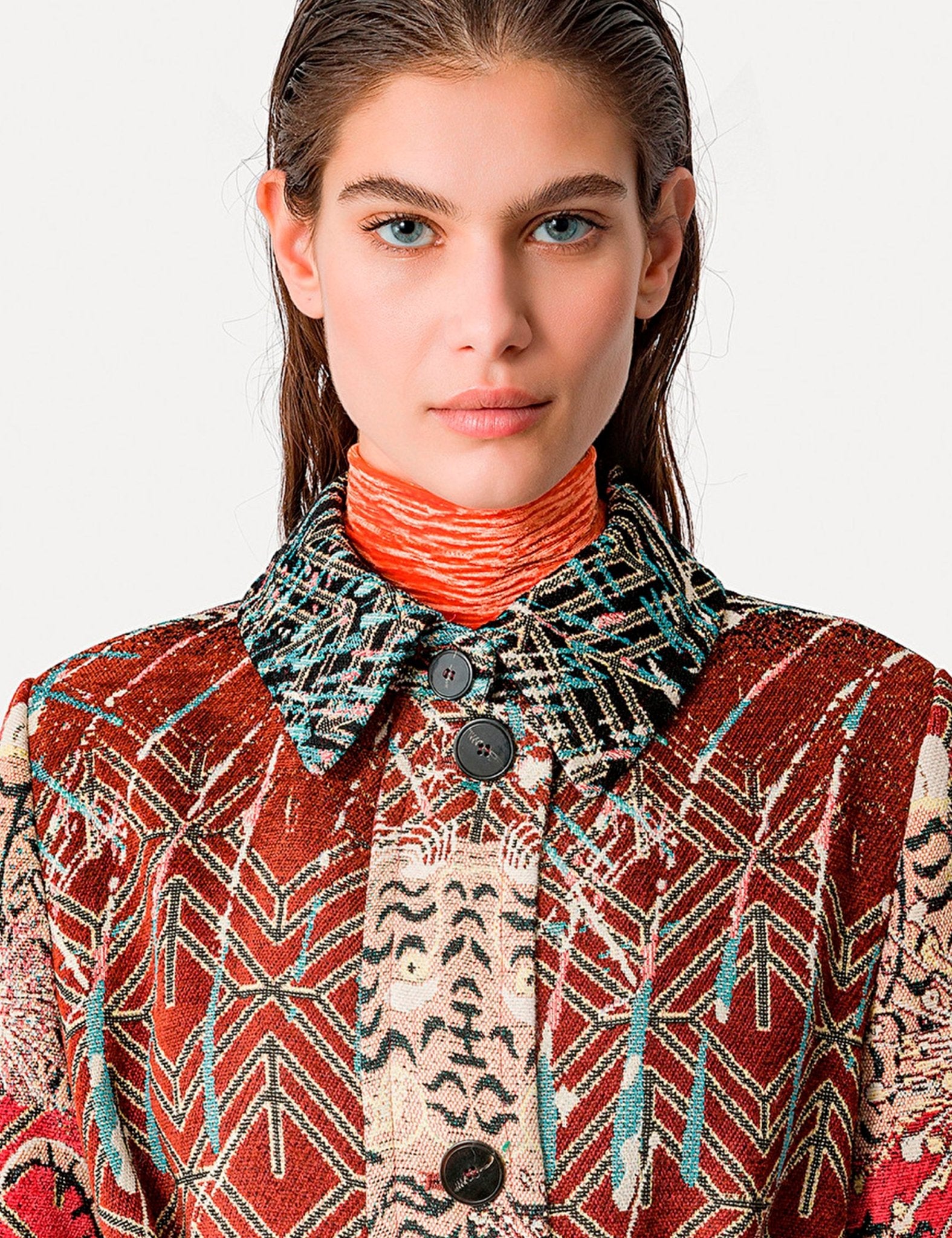 cappotto jaquard fantasia multicolor - forte forte - cappotto