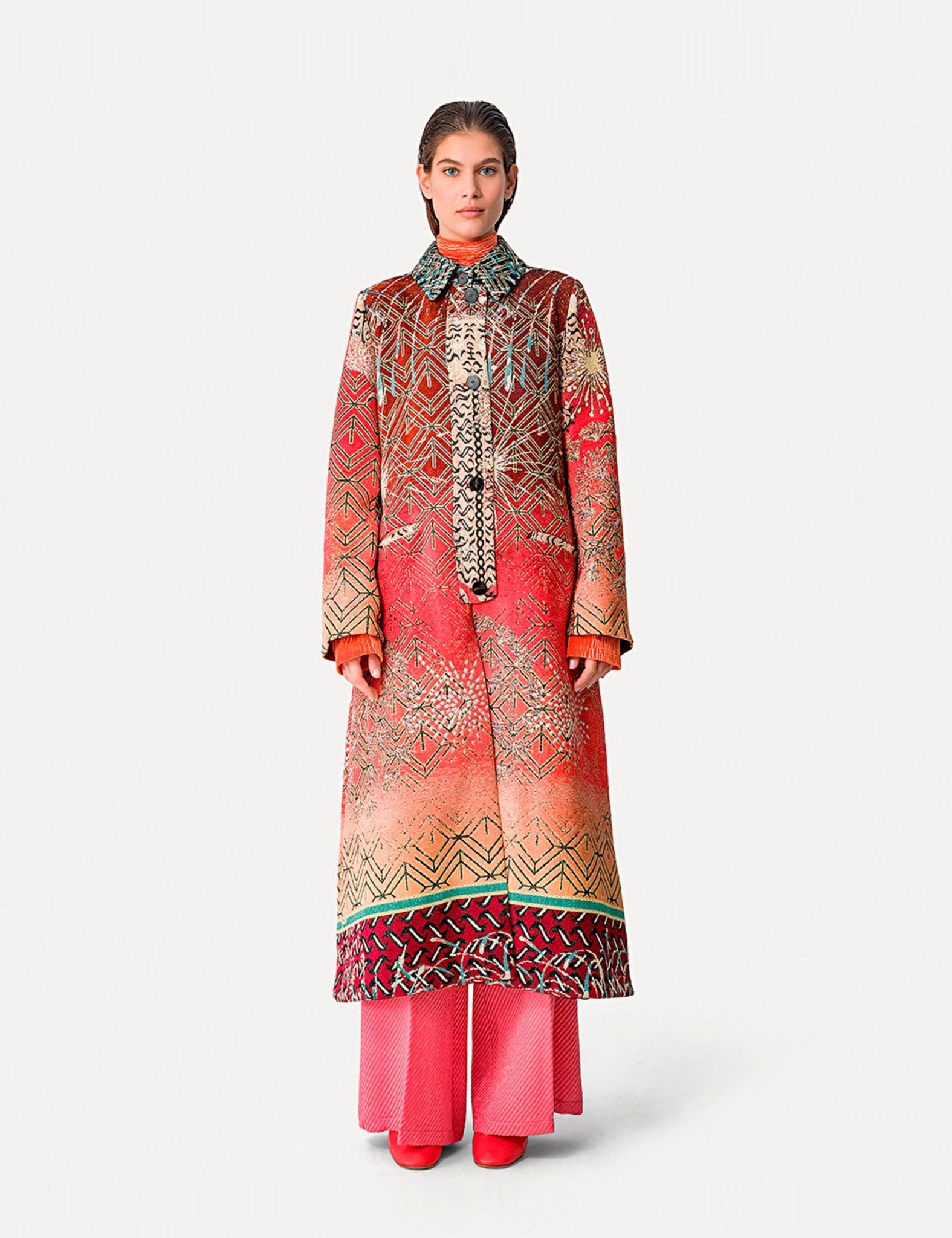 cappotto jaquard fantasia multicolor - forte forte - cappotto