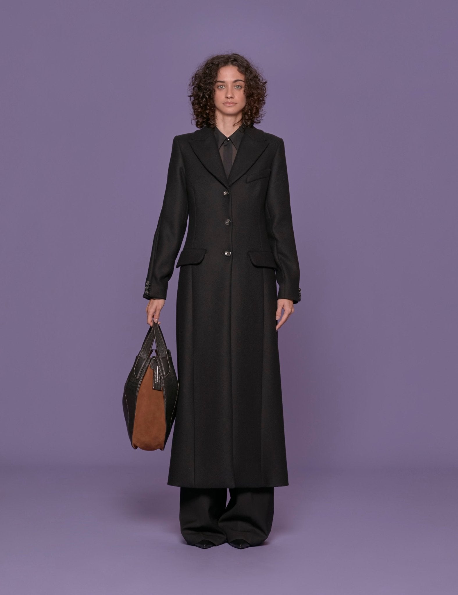 cappotto lungo slim nero - vivetta - cappotto