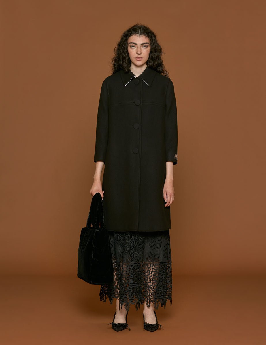 cappotto minimal nero - n21 alessandro dell'acqua - cappotto