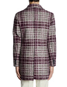 cappotto monopetto checks bordeaux beige - bob - cappotto