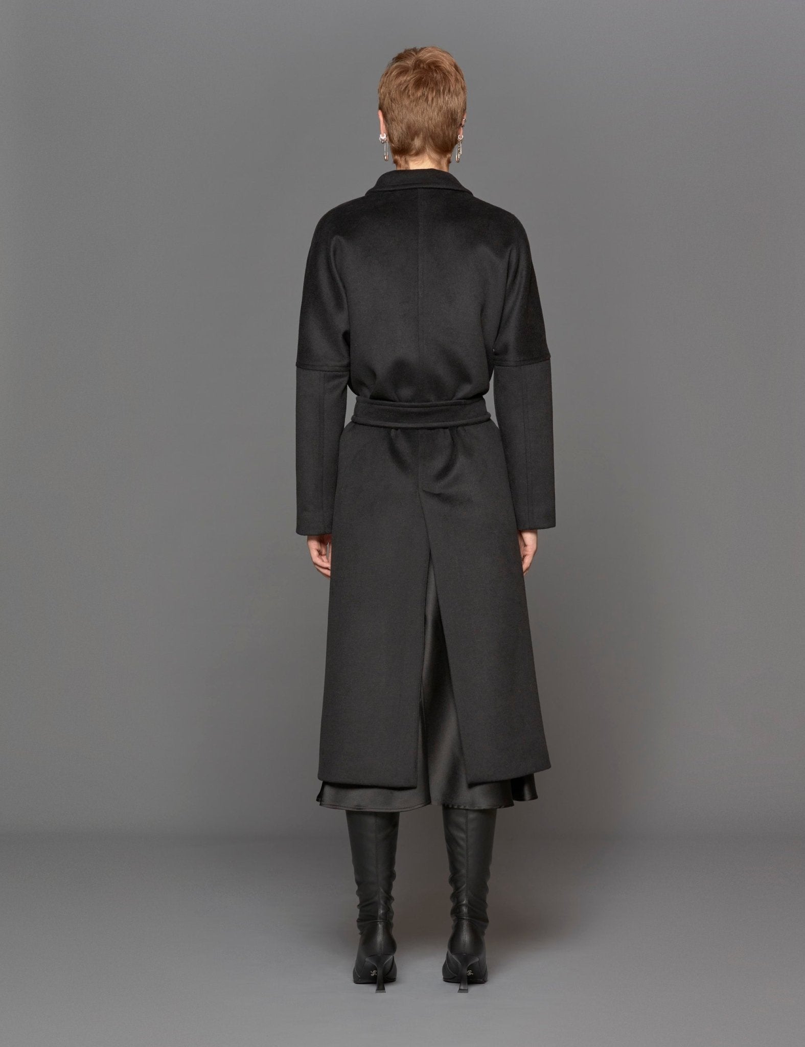 cappotto over lana nero - blufrida - cappotto