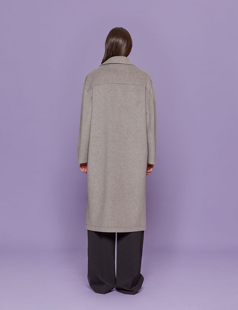 cappotto taglio vivo grigio chiaro - blufrida - cappotto