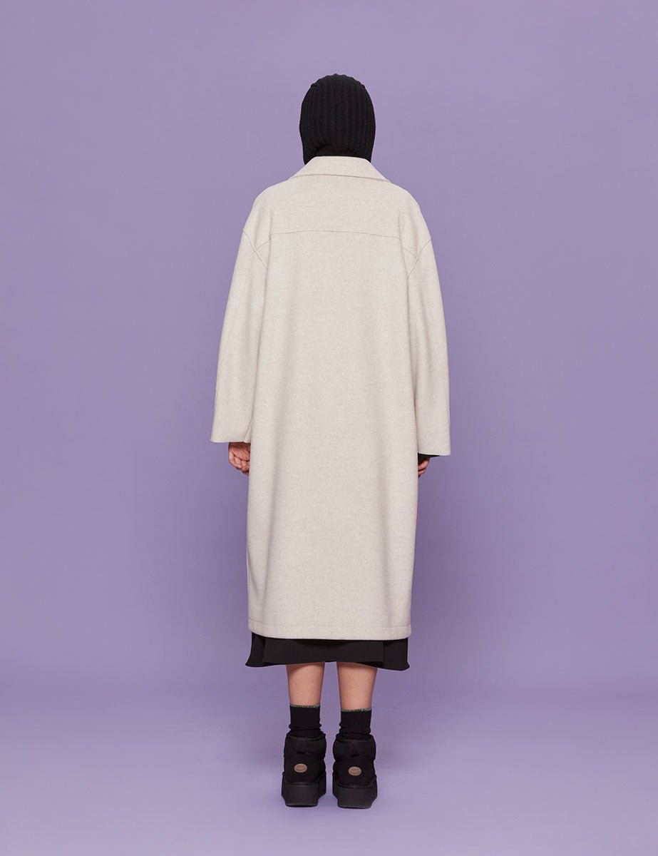 cappotto taglio vivo vaniglia - blufrida - cappotto