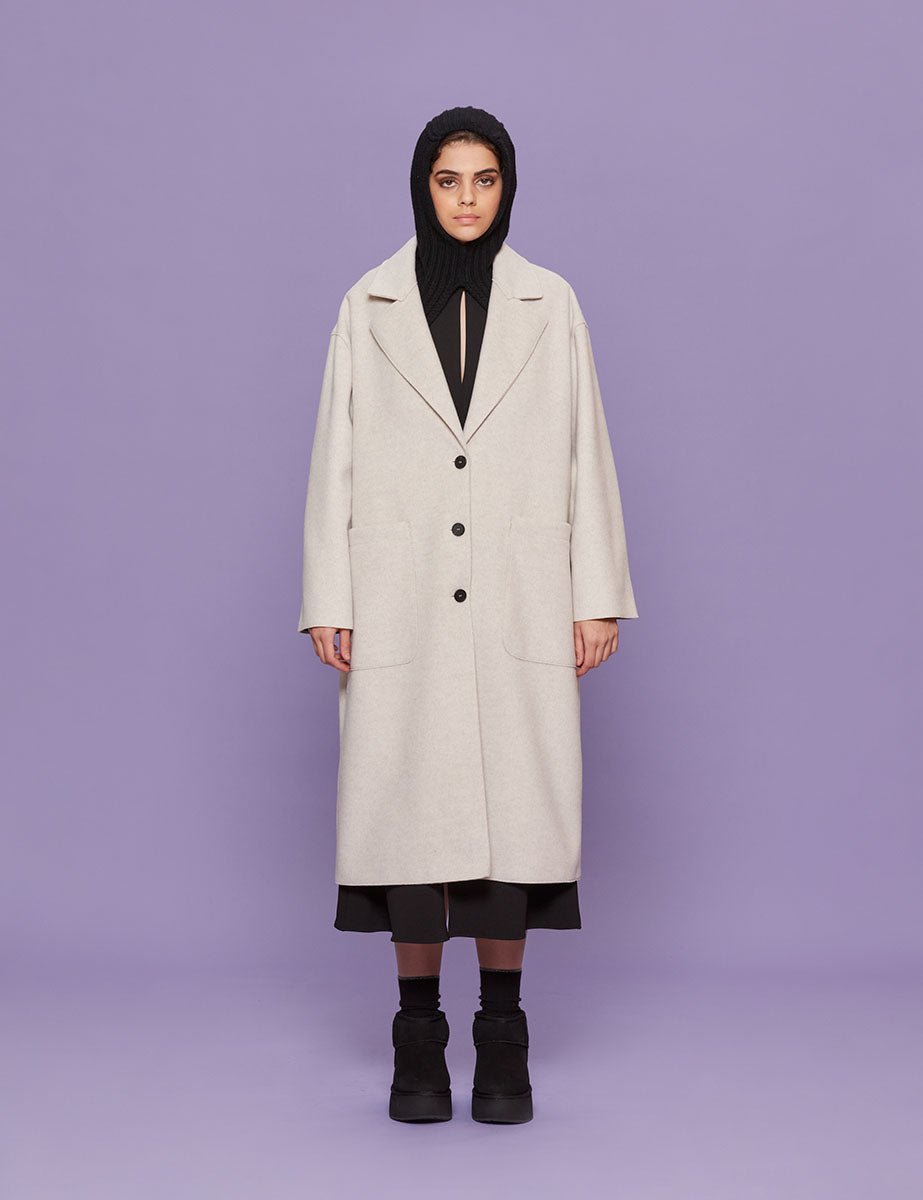 cappotto taglio vivo vaniglia - blufrida - cappotto