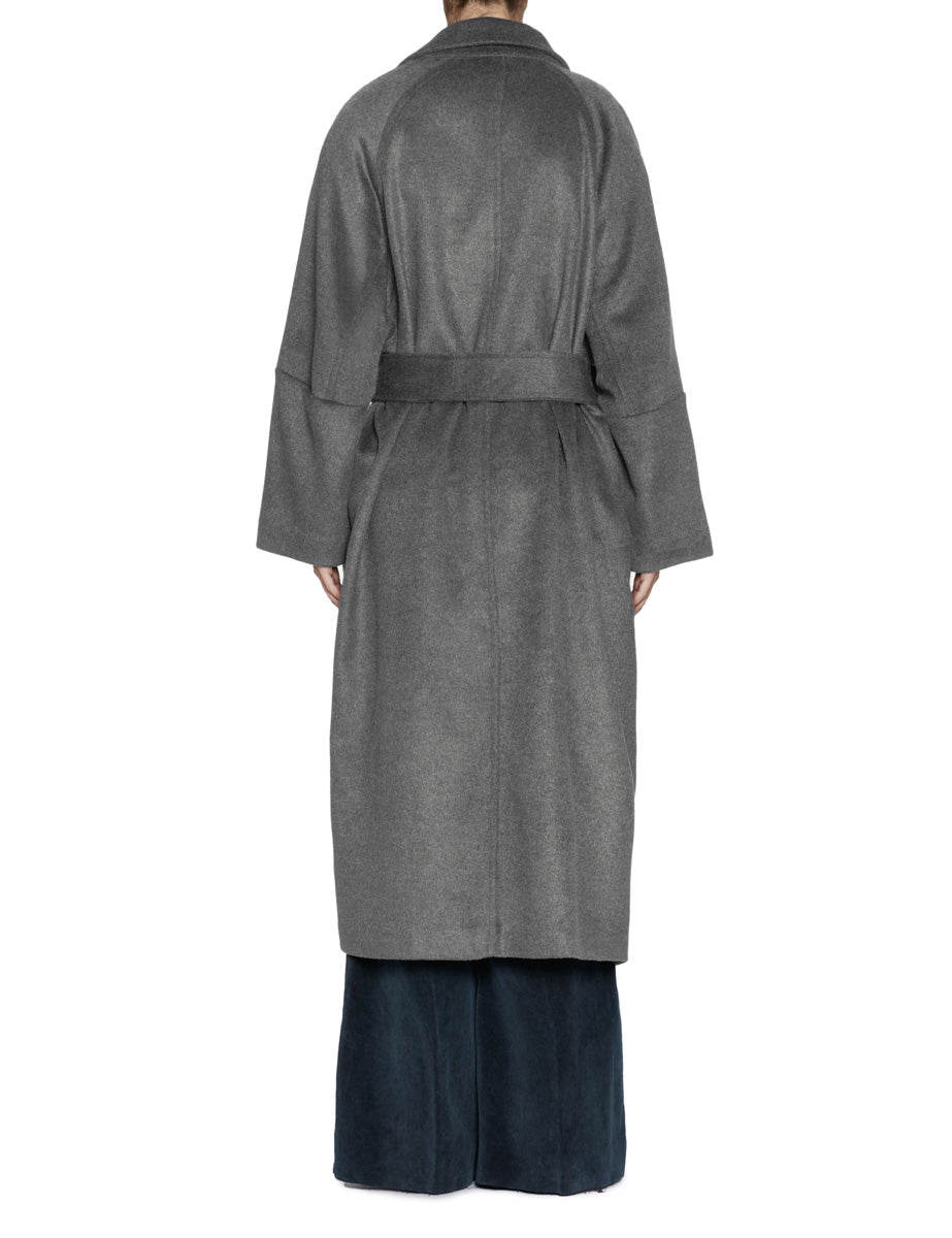 cappotto vestaglia misto lana antracite - blufrida - cappotto