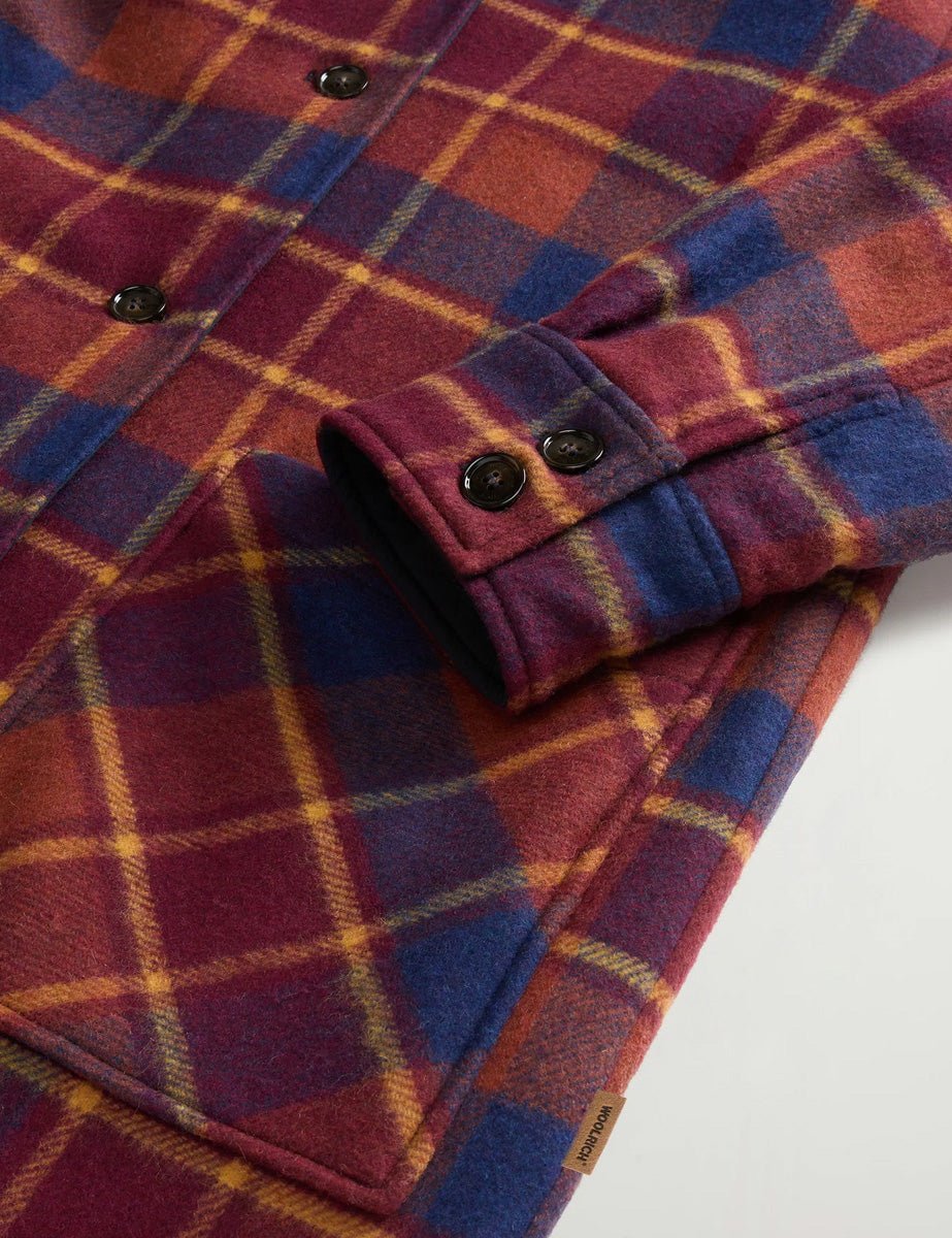 cappotto wool overcoat syrah check - woolrich - cappotto