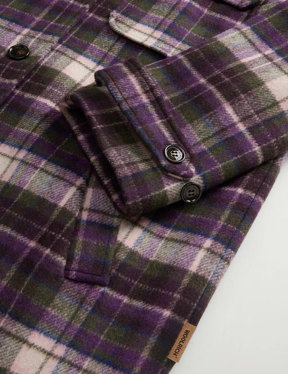 cappotto wool overshirt violet check - woolrich - cappotto
