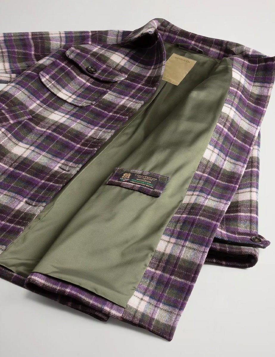 cappotto wool overshirt violet check - woolrich - cappotto