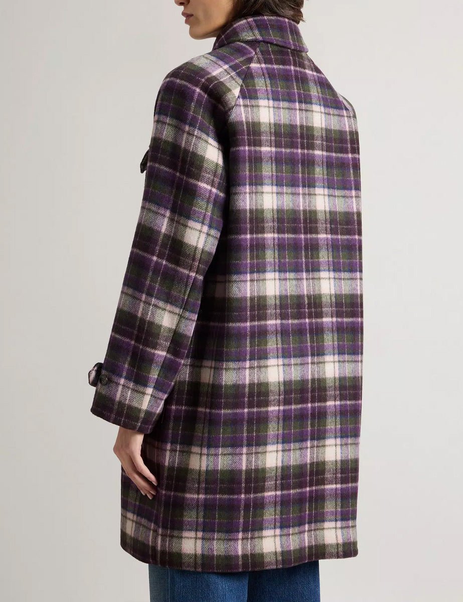 cappotto wool overshirt violet check - woolrich - cappotto