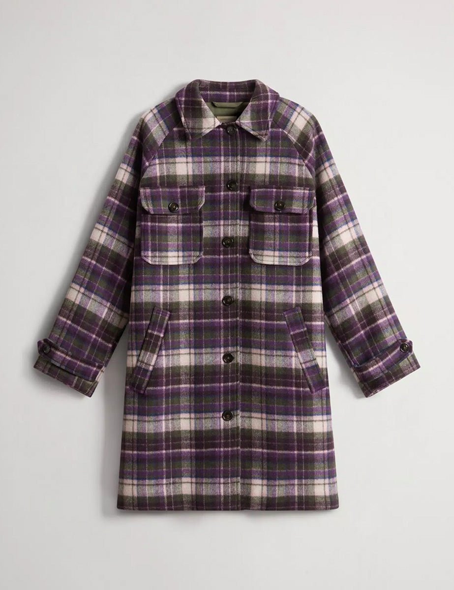 cappotto wool overshirt violet check - woolrich - cappotto