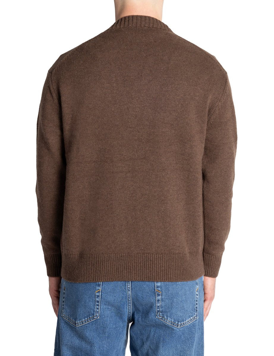 cardigan doppiopetto marrone espresso - alley docks - cardigan