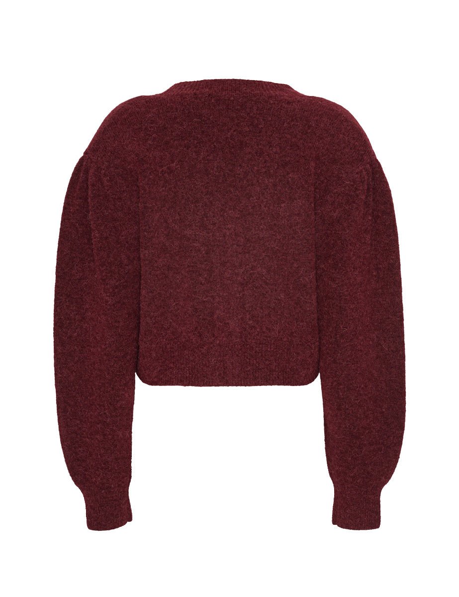 cardigan lana alpaca zinfandel bordeaux - rotate - cardigan