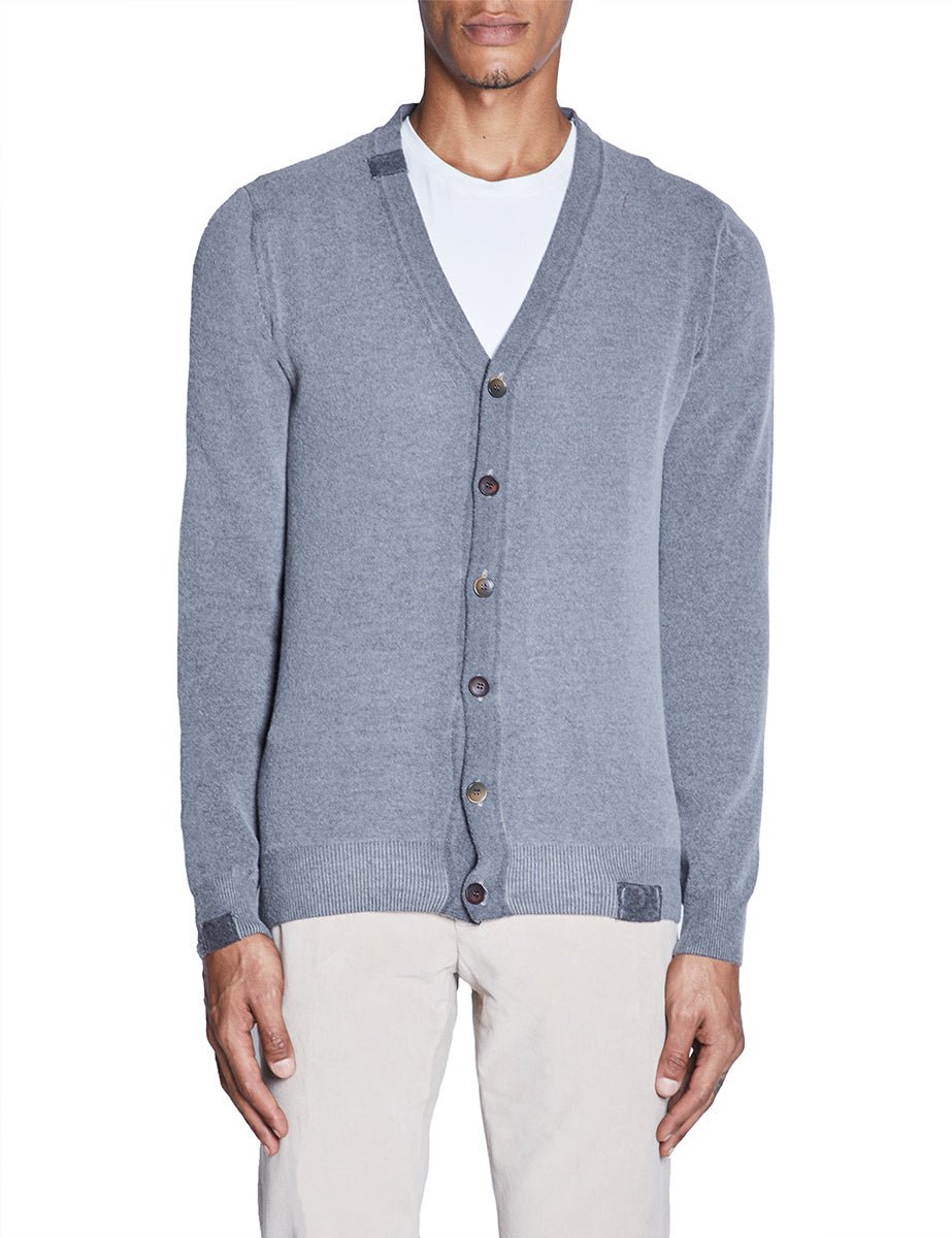 cardigan lana reversibile piombo - bob - cardigan