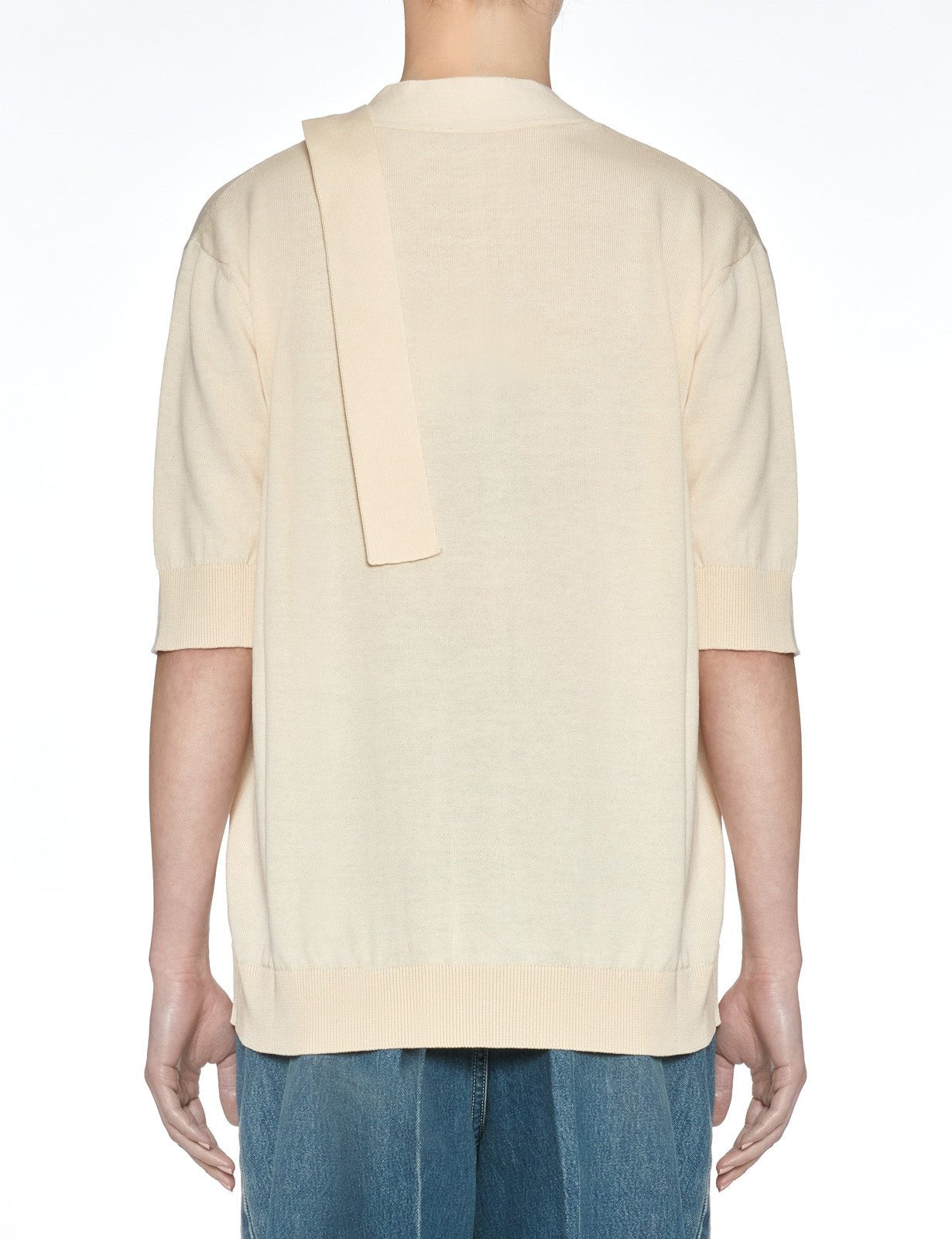 cardigan manica corta gesso - jei - o - cardigan
