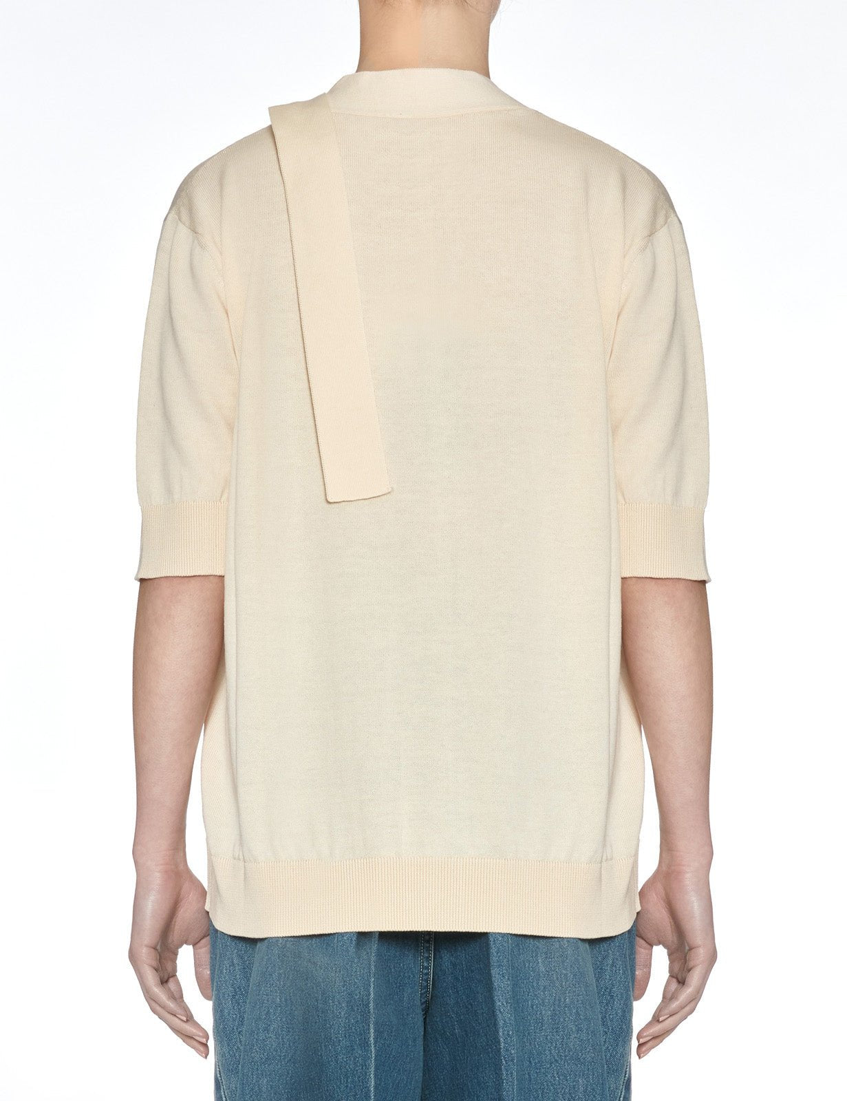 cardigan manica corta gesso - jei - o - cardigan