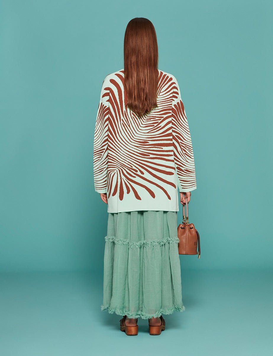 cardigan over essential jacquard boreale - forte forte - cardigan