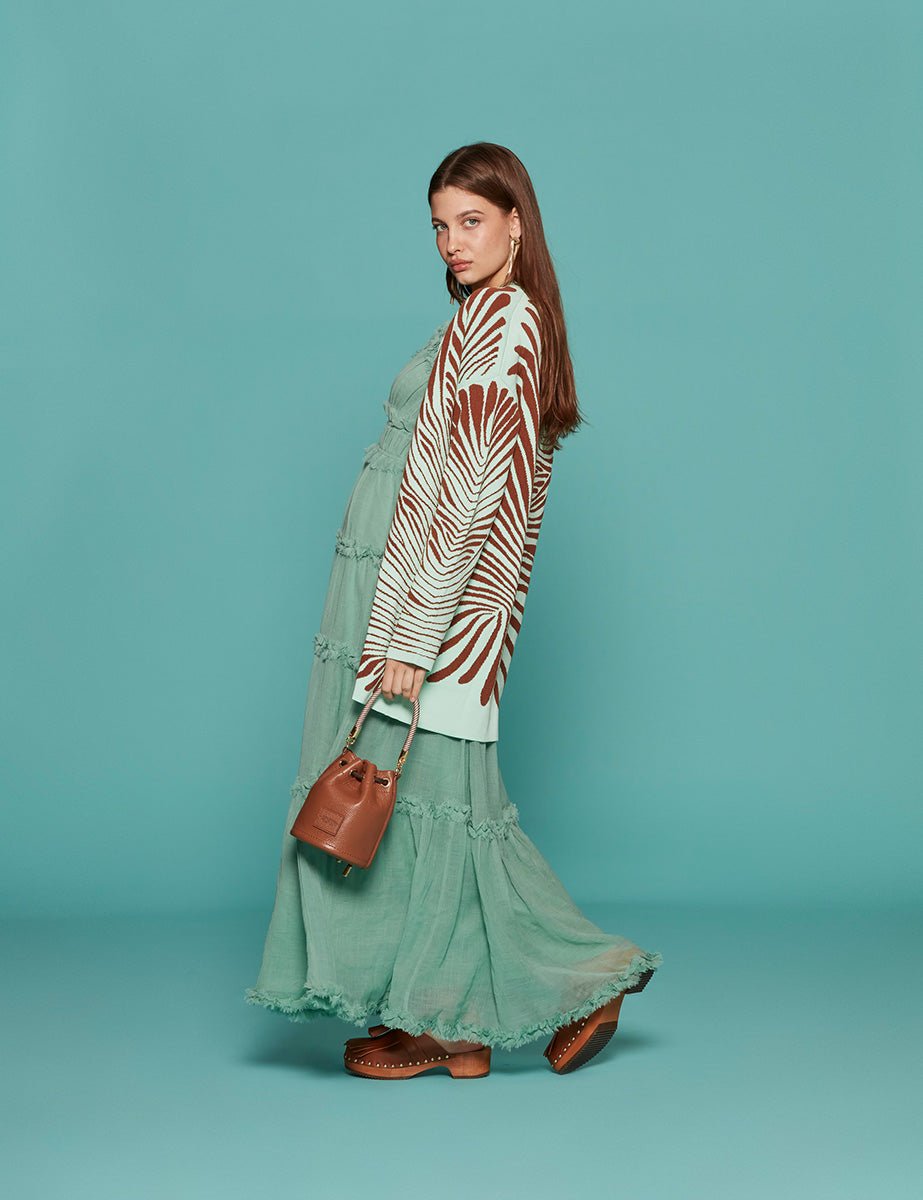 cardigan over essential jacquard boreale - forte forte - cardigan