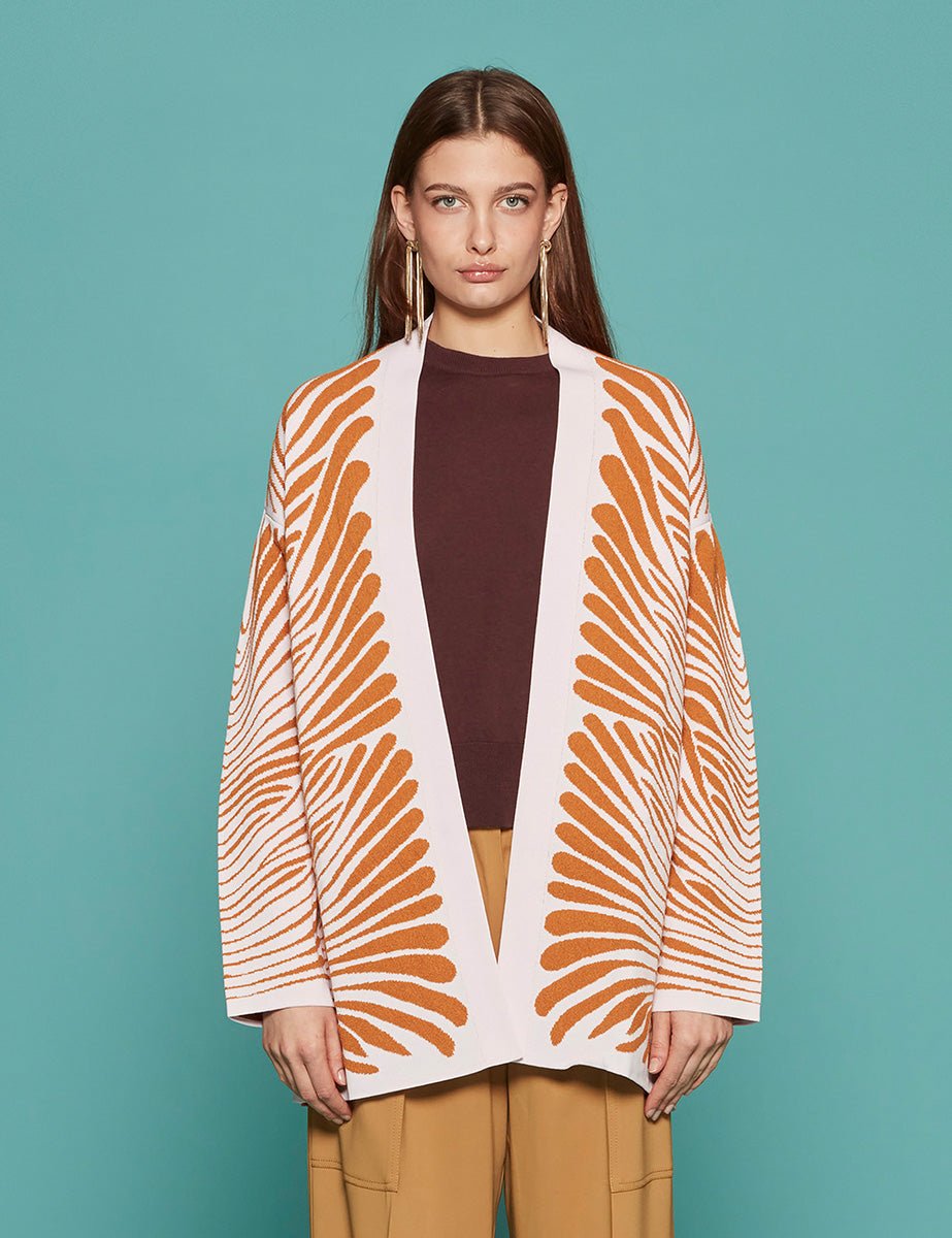 cardigan over essential jacquard petalo - forte forte - cardigan