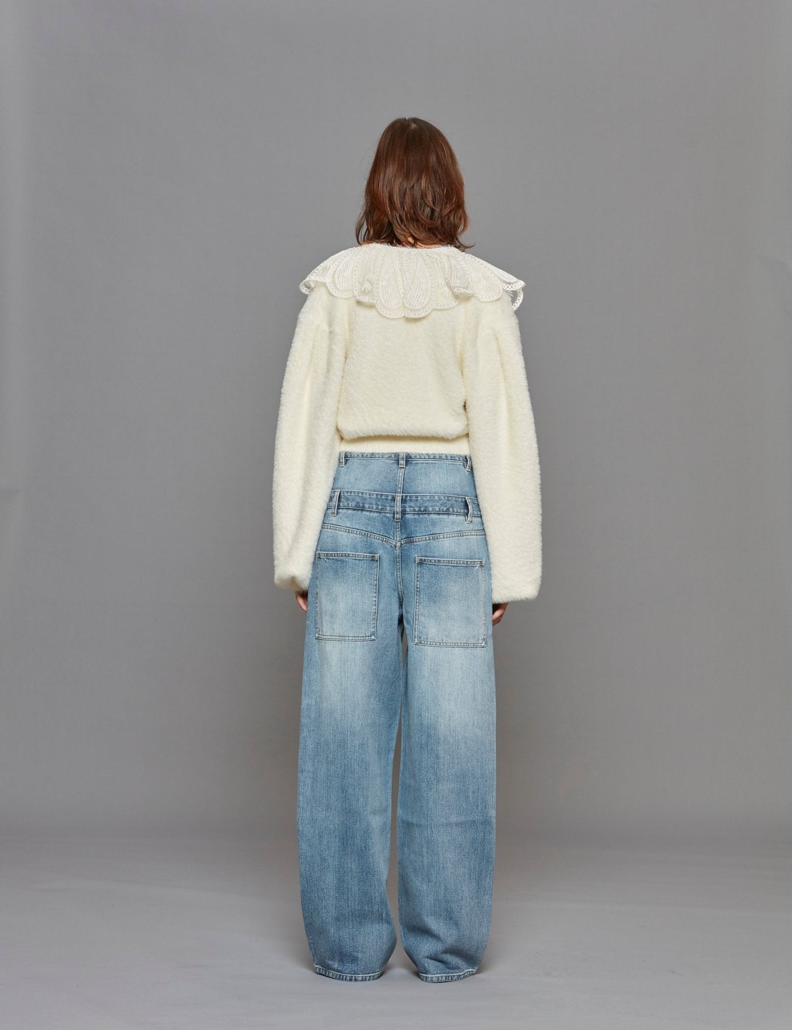 cardigan pizzo panna - rotate - cardigan