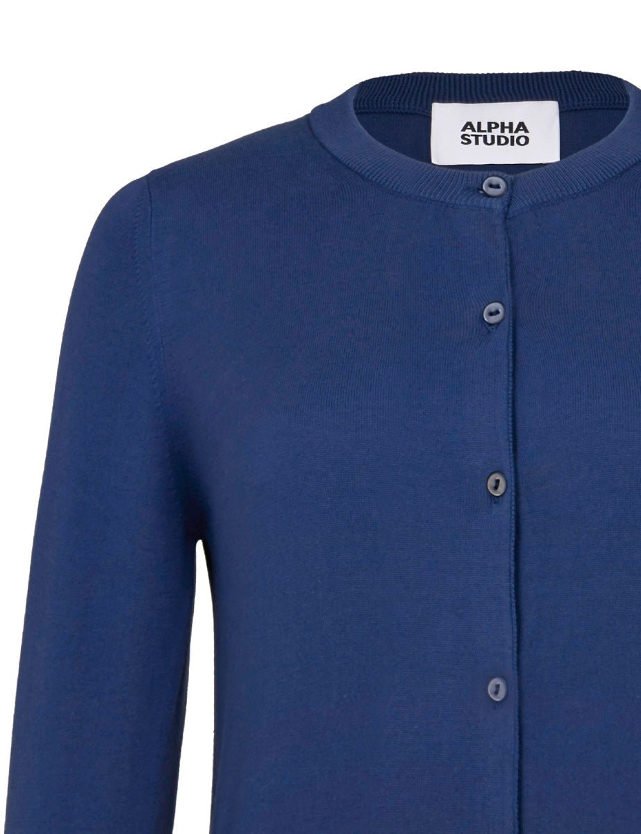 cardigan rebecca cotone cobalto - alpha - cardigan