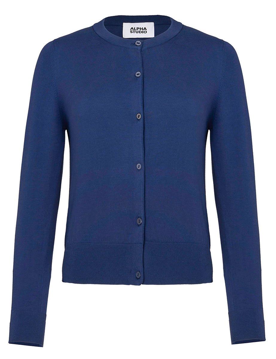 cardigan rebecca cotone cobalto - alpha - cardigan