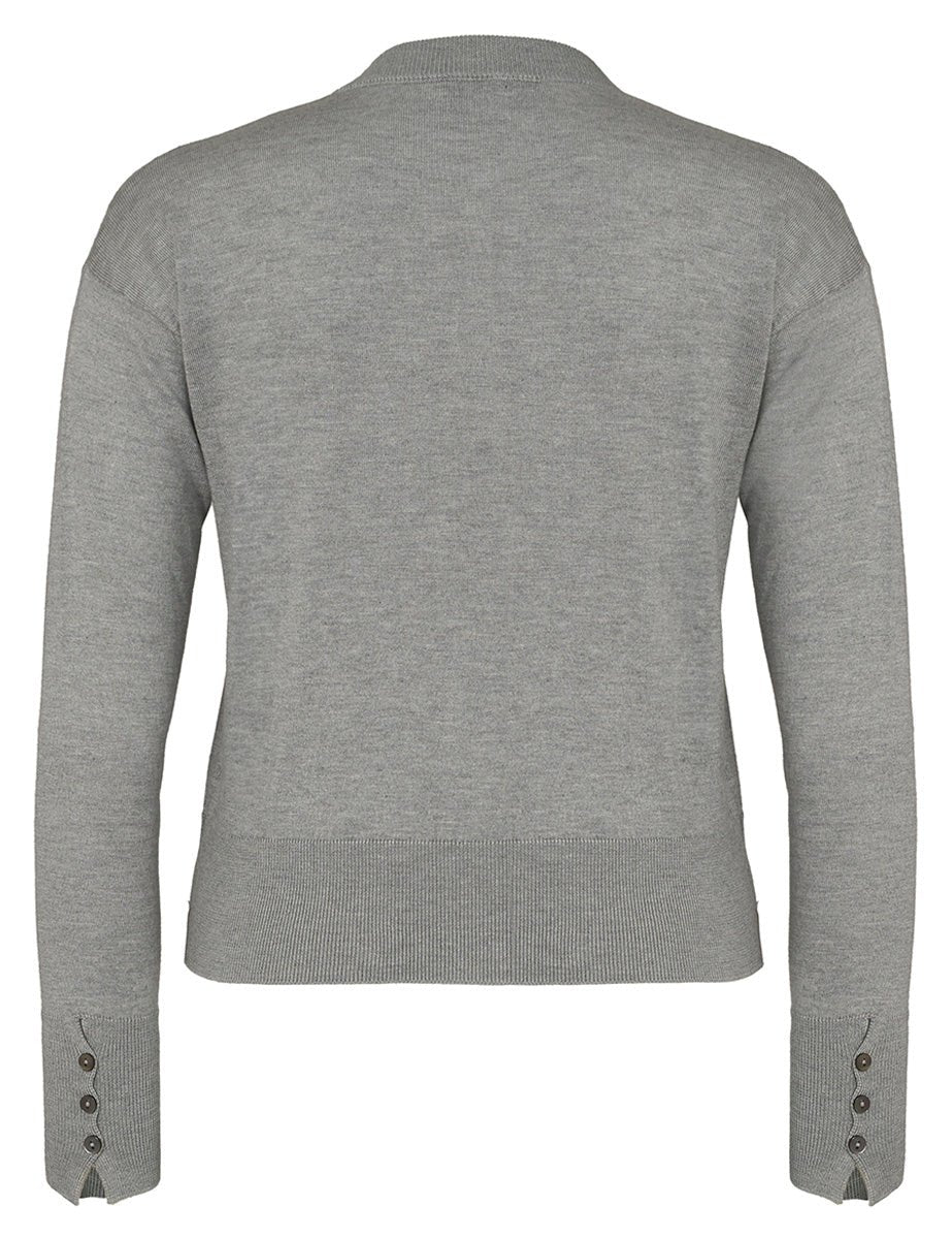 cardigan rebecca seta cashmere granito - alpha - cardigan