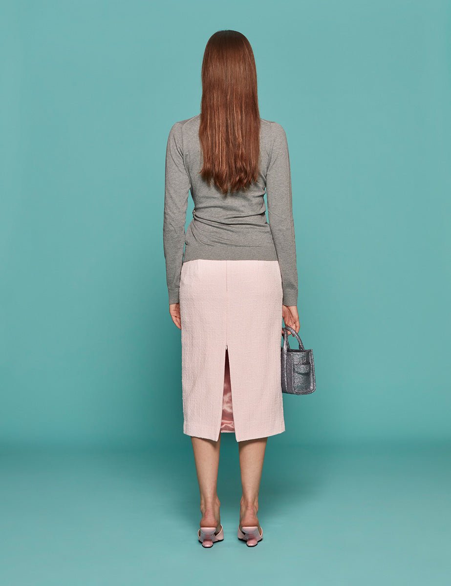 cardigan spilla gioiello grigio melange - n21 alessandro dell'acqua - cardigan