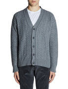 cardigan treccia borchie hotfix grigio - a paper kid - cardigan