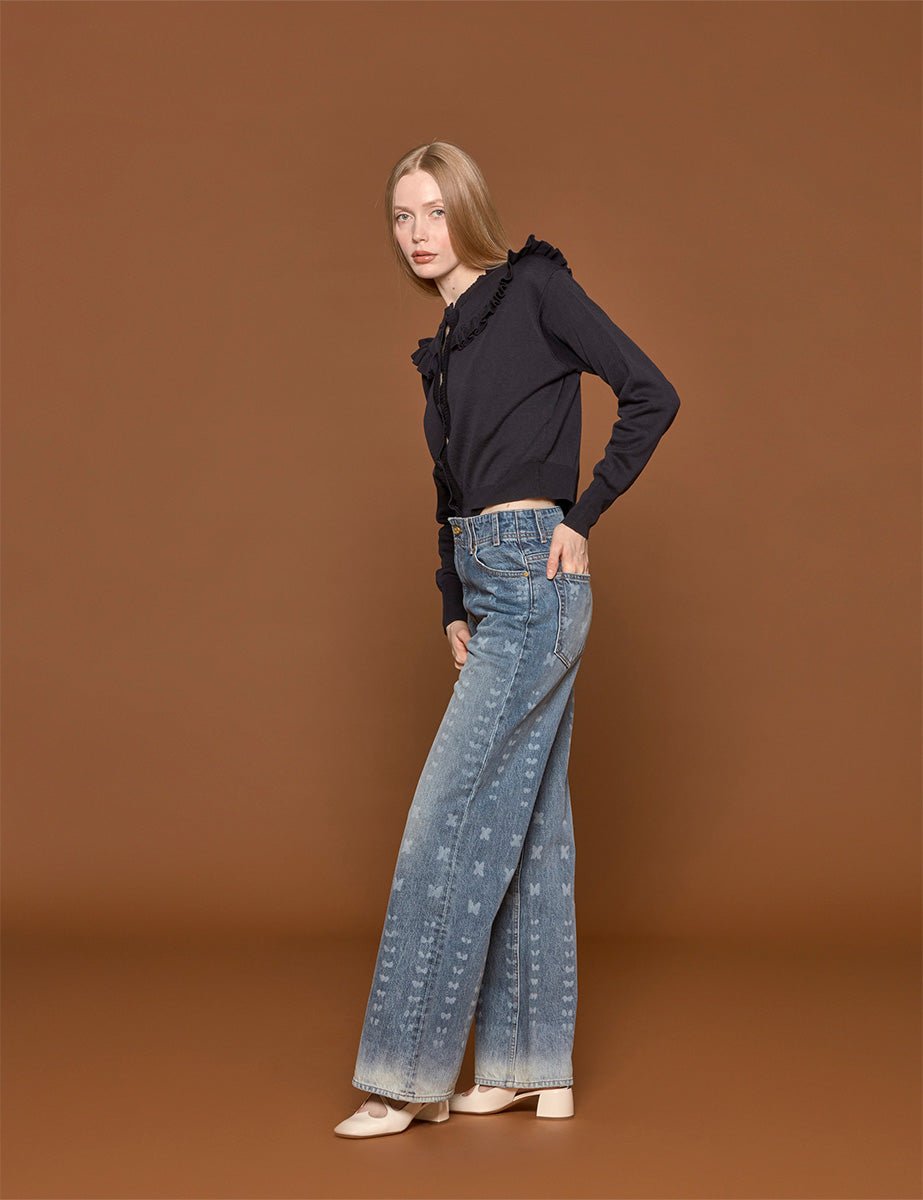 cardigan volant blu - vivetta - cardigan