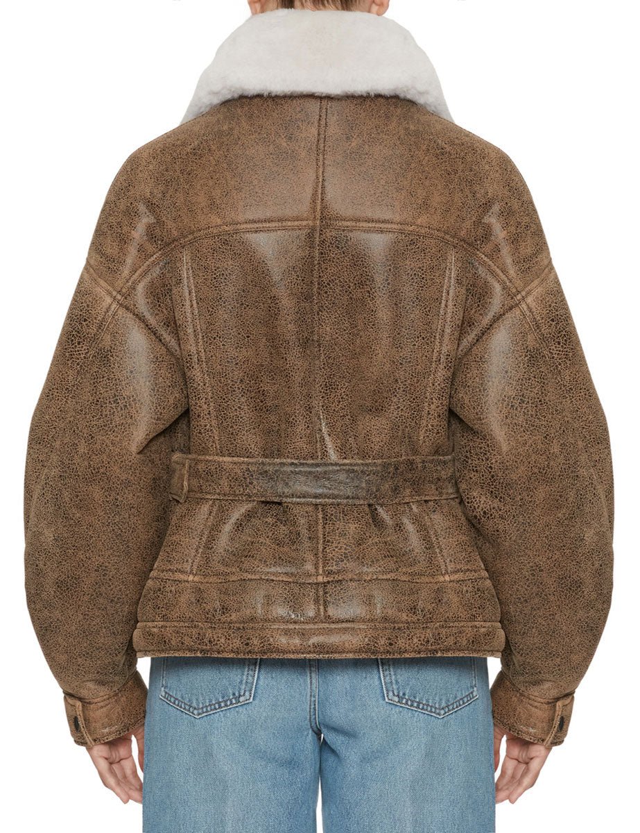 chiodo shearling brown burro - blancha - giacca