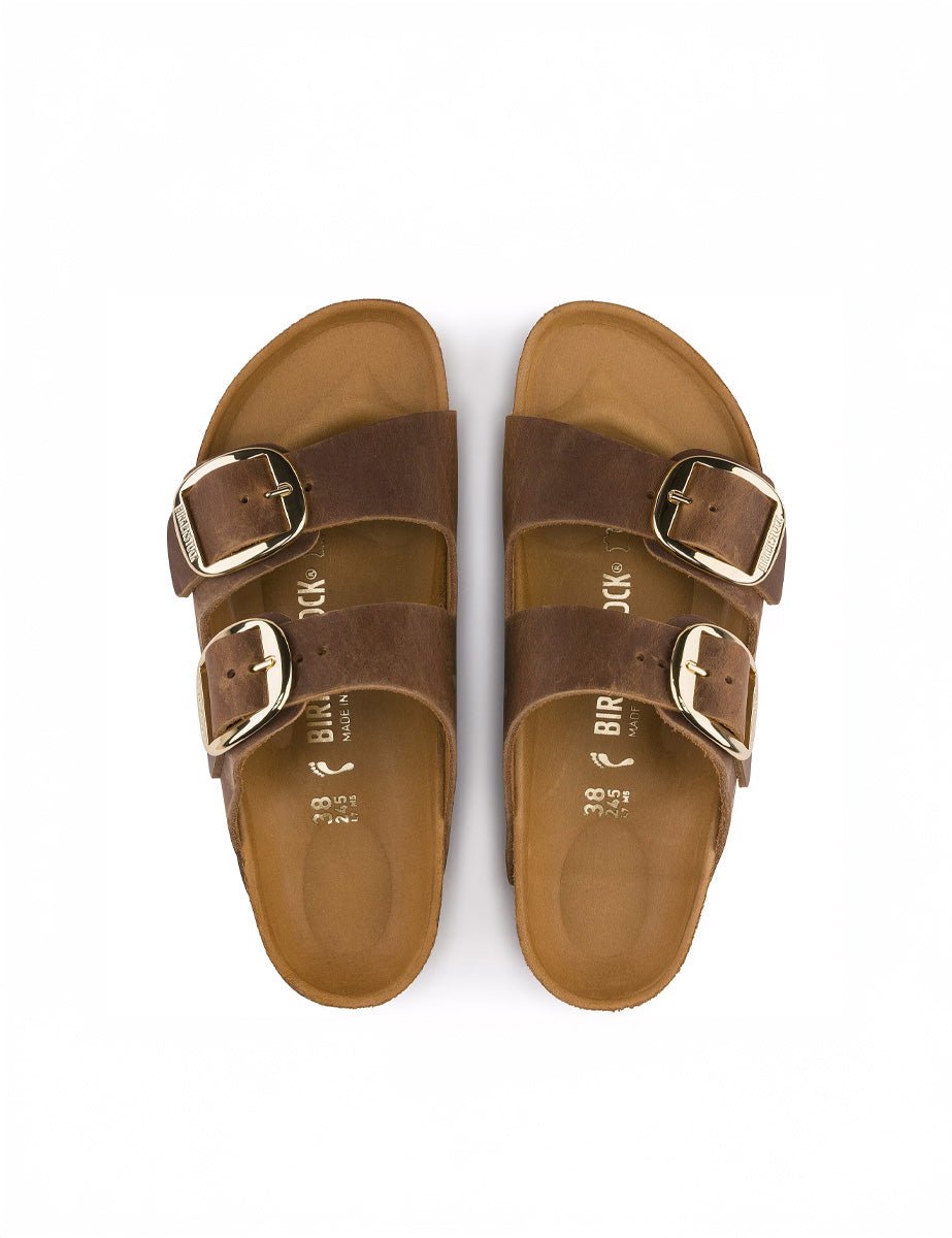ciabatta arizona big buckle cognac - birkenstock - ciabatta