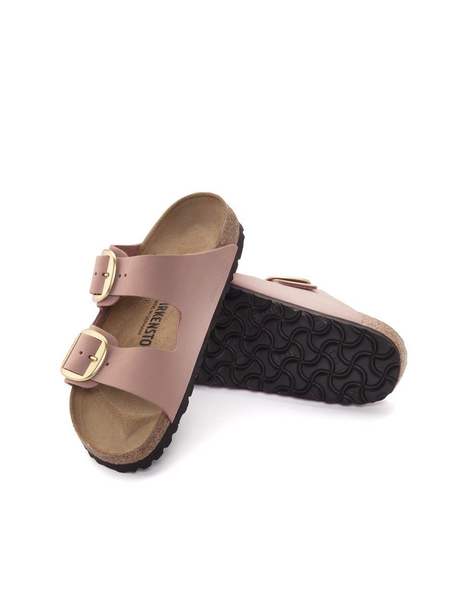 ciabatta arizona big buckle nubuck soft pink - birkenstock - ciabatta