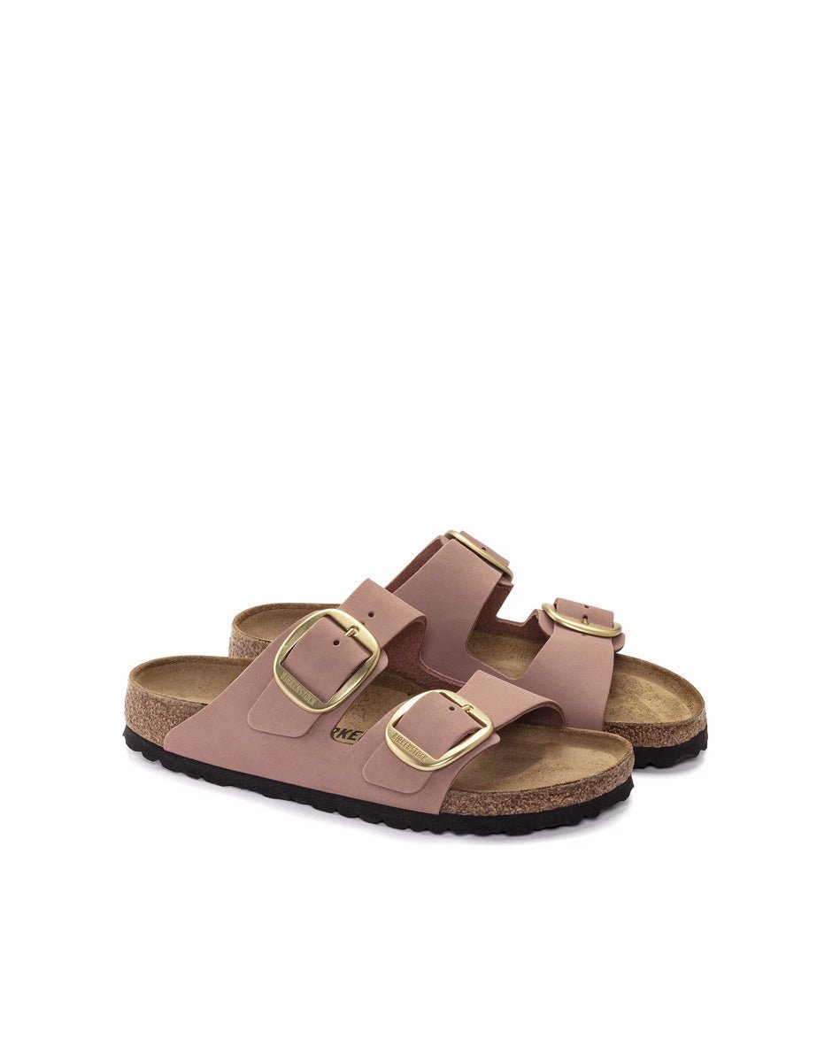 ciabatta arizona big buckle nubuck soft pink - birkenstock - ciabatta