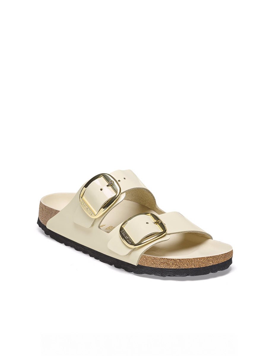 ciabatta arizona big buckle shine ecru - birkenstock - ciabatta