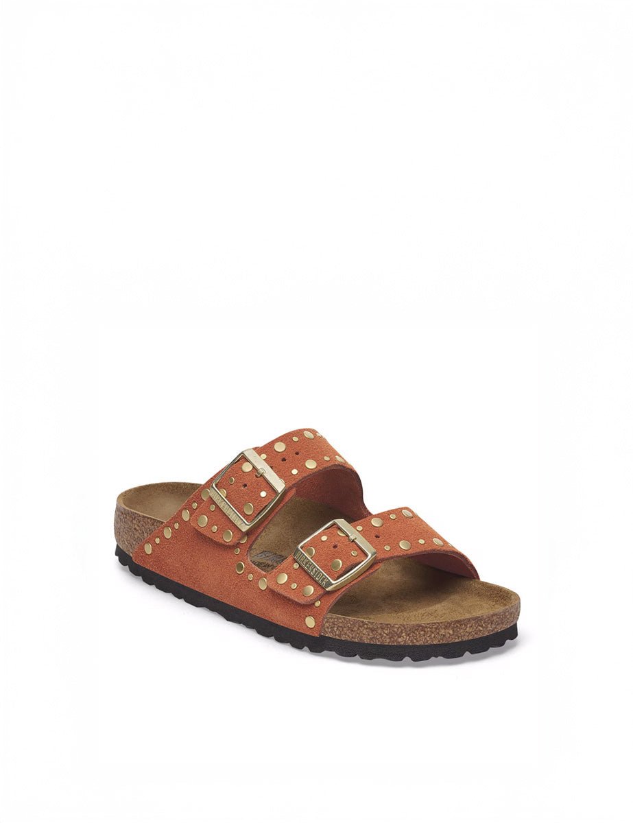 ciabatta arizona rivet suede rust - birkenstock - ciabatta