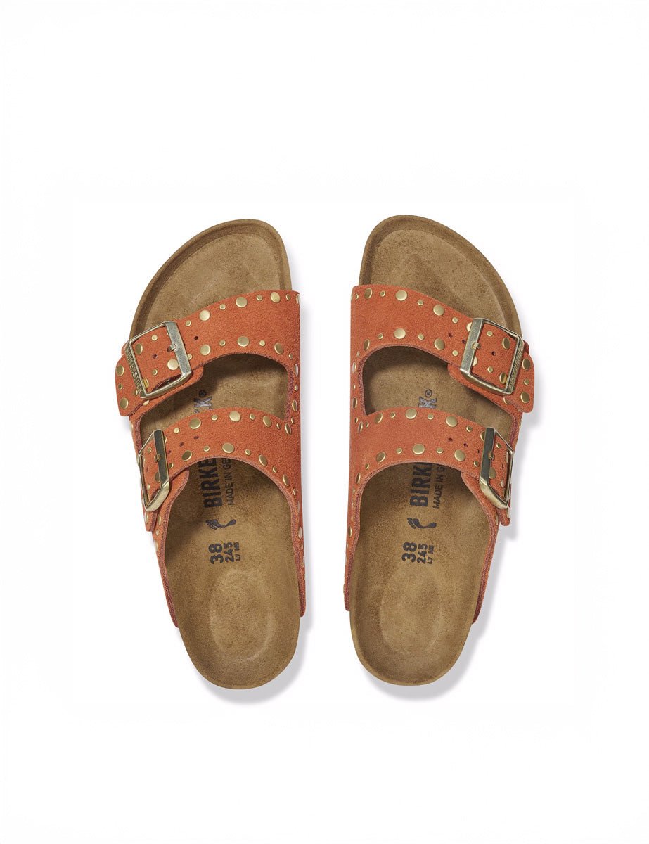 ciabatta arizona rivet suede rust - birkenstock - ciabatta