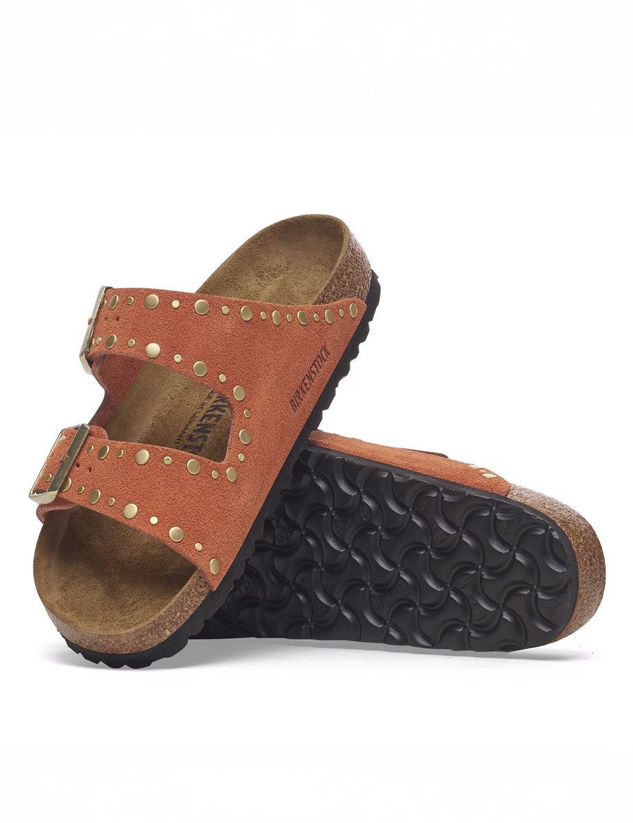 ciabatta arizona rivet suede rust - birkenstock - ciabatta