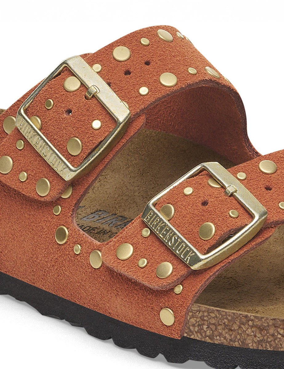 ciabatta arizona rivet suede rust - birkenstock - ciabatta
