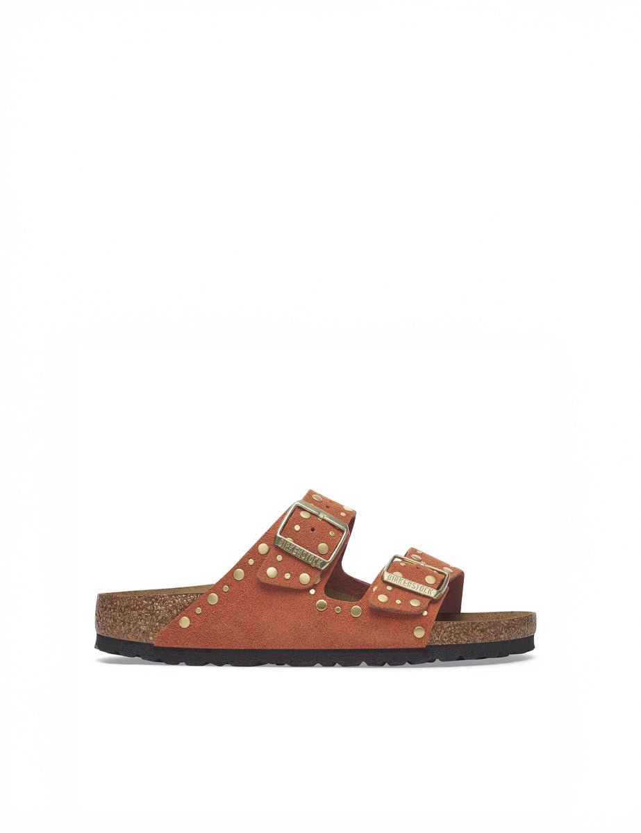 ciabatta arizona rivet suede rust - birkenstock - ciabatta