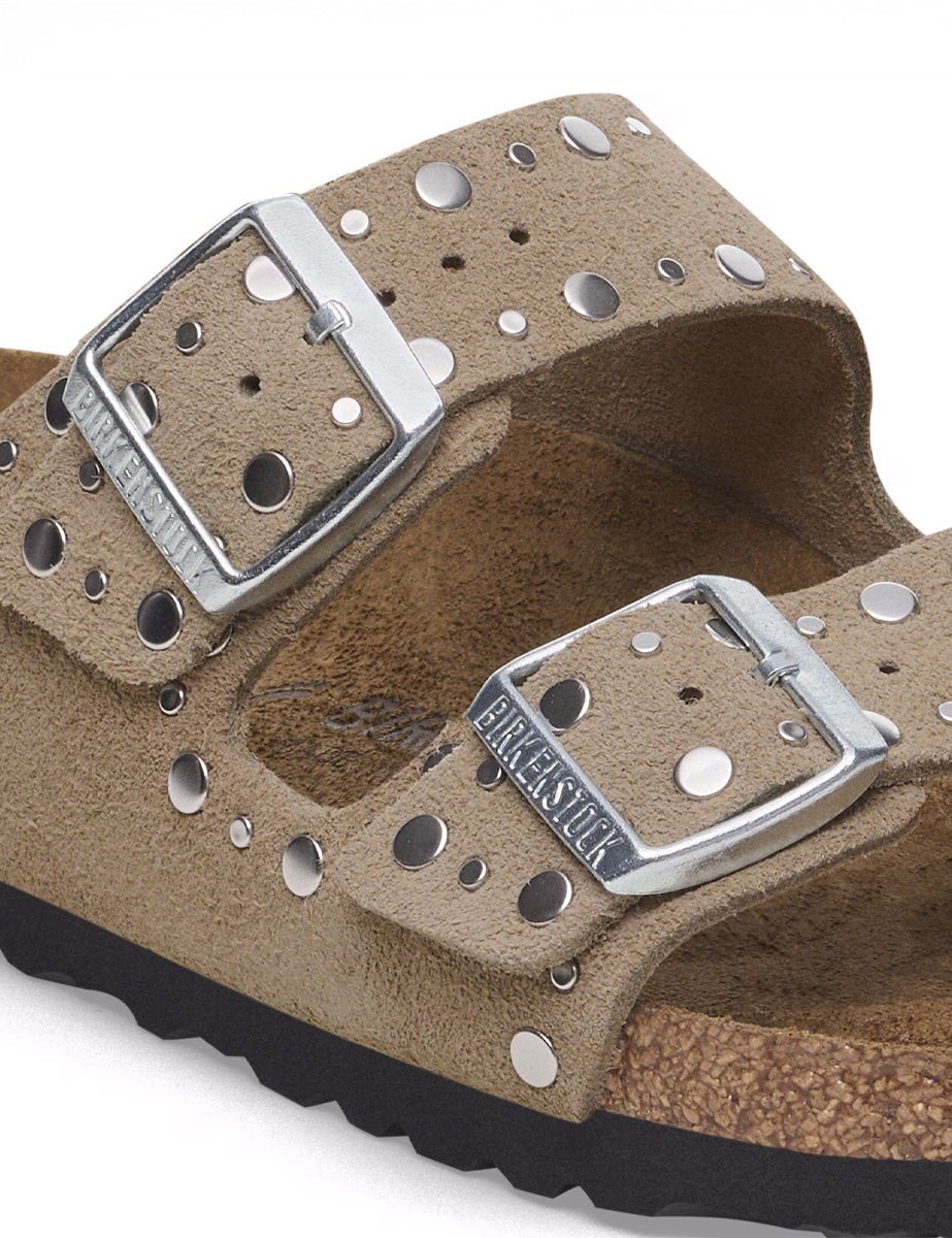 ciabatta arizona rivet suede taupe - birkenstock - ciabatta