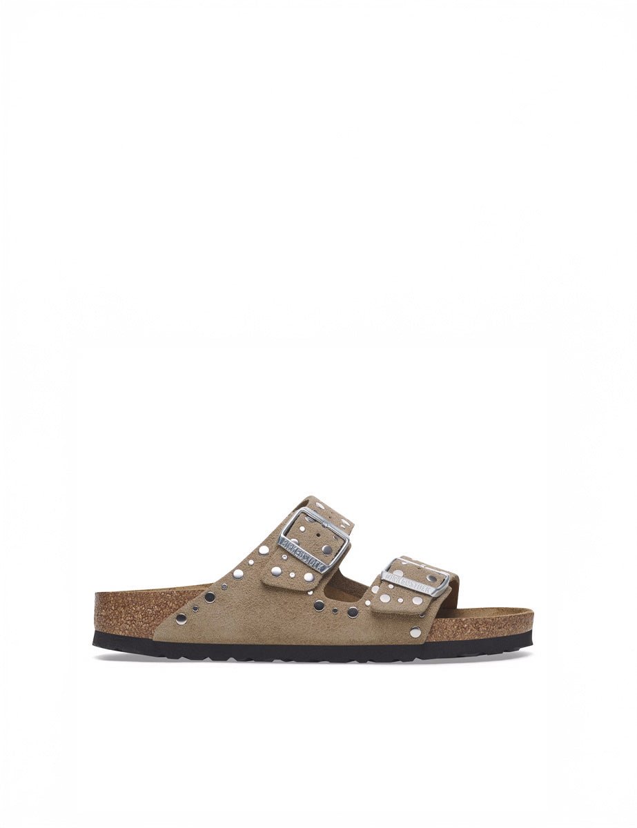 ciabatta arizona rivet suede taupe - birkenstock - ciabatta