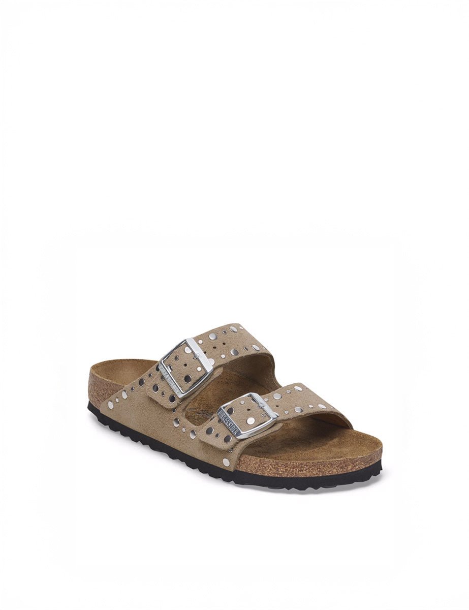 ciabatta arizona rivet suede taupe - birkenstock - ciabatta