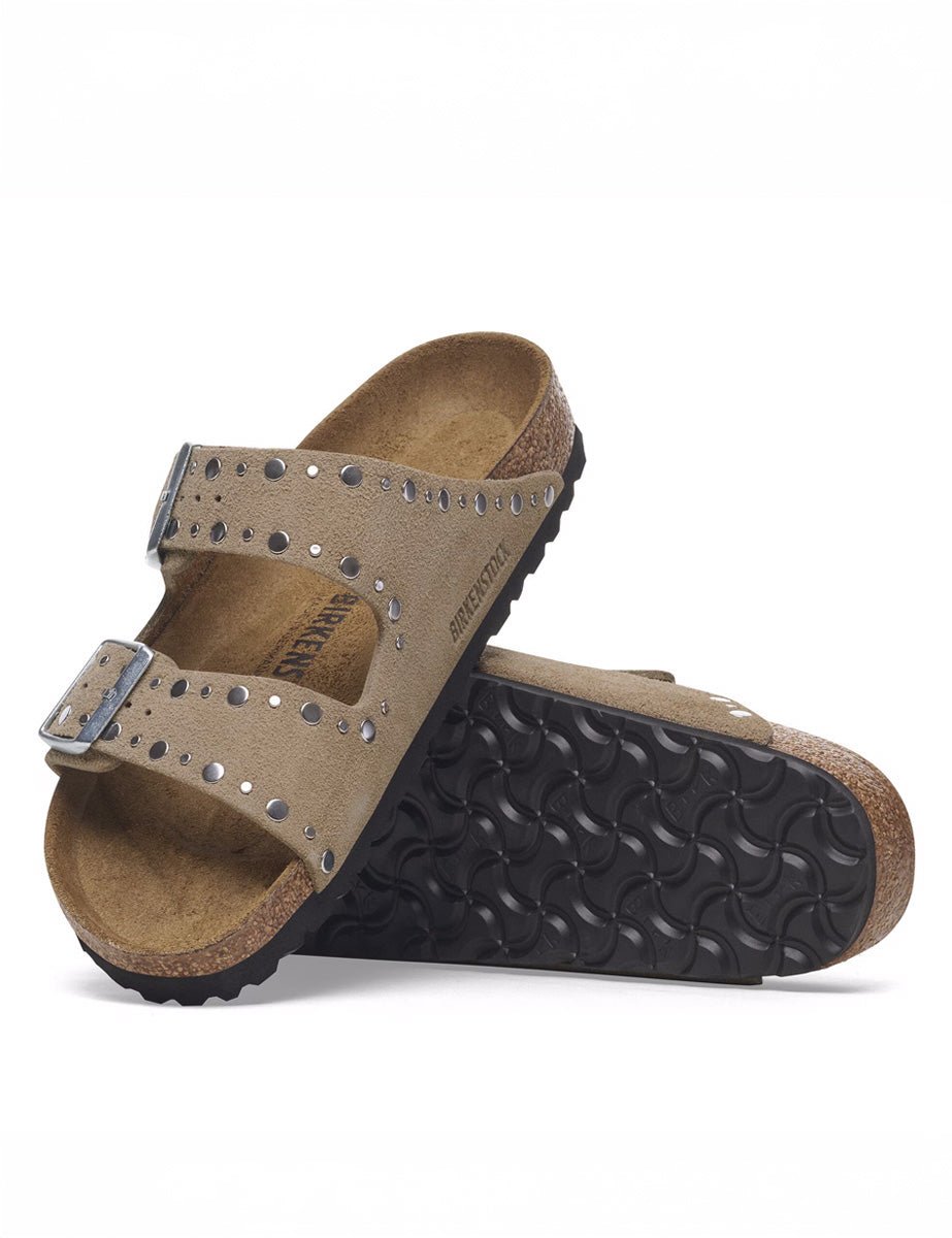 ciabatta arizona rivet suede taupe - birkenstock - ciabatta