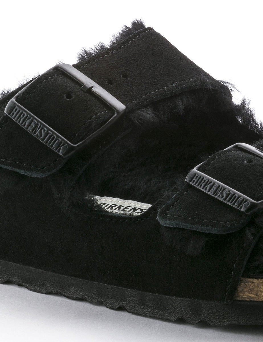 ciabatta arizona shearling black - birkenstock - ciabatta