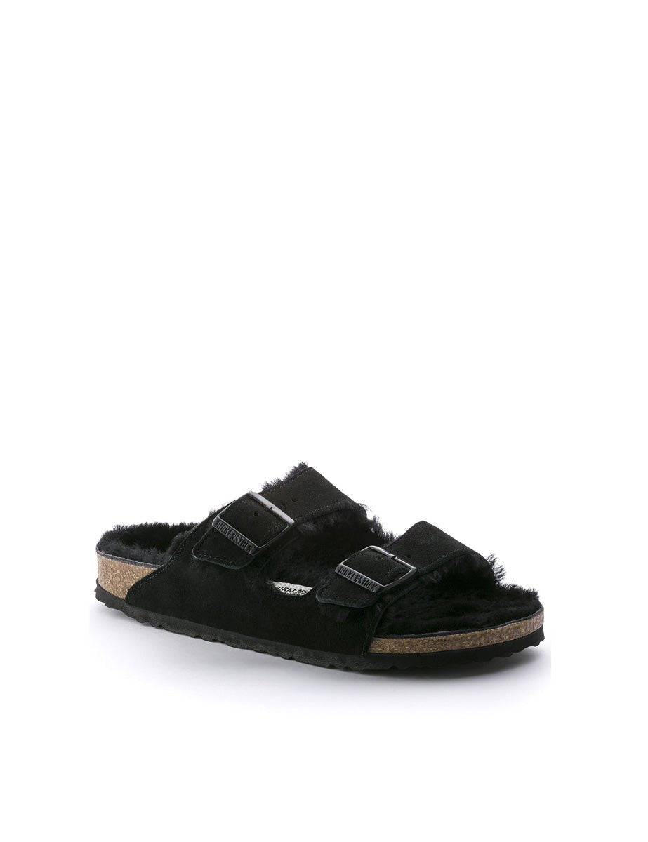 ciabatta arizona shearling black - birkenstock - ciabatta