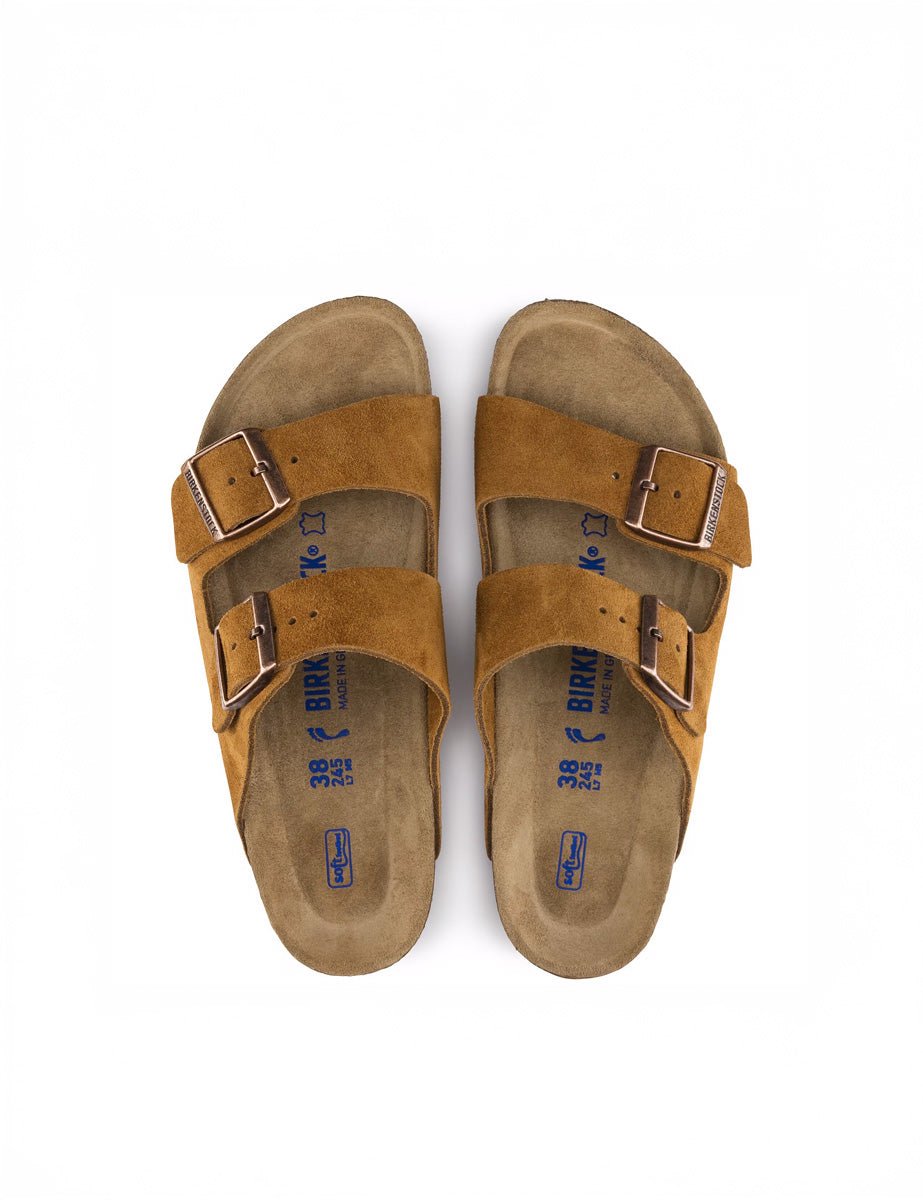 ciabatta arizona suede leather mink - birkenstock - ciabatta